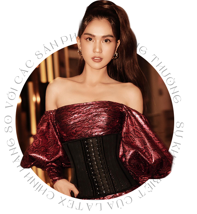 Gen nịt bụng latex Corset Chuẩn màu đen