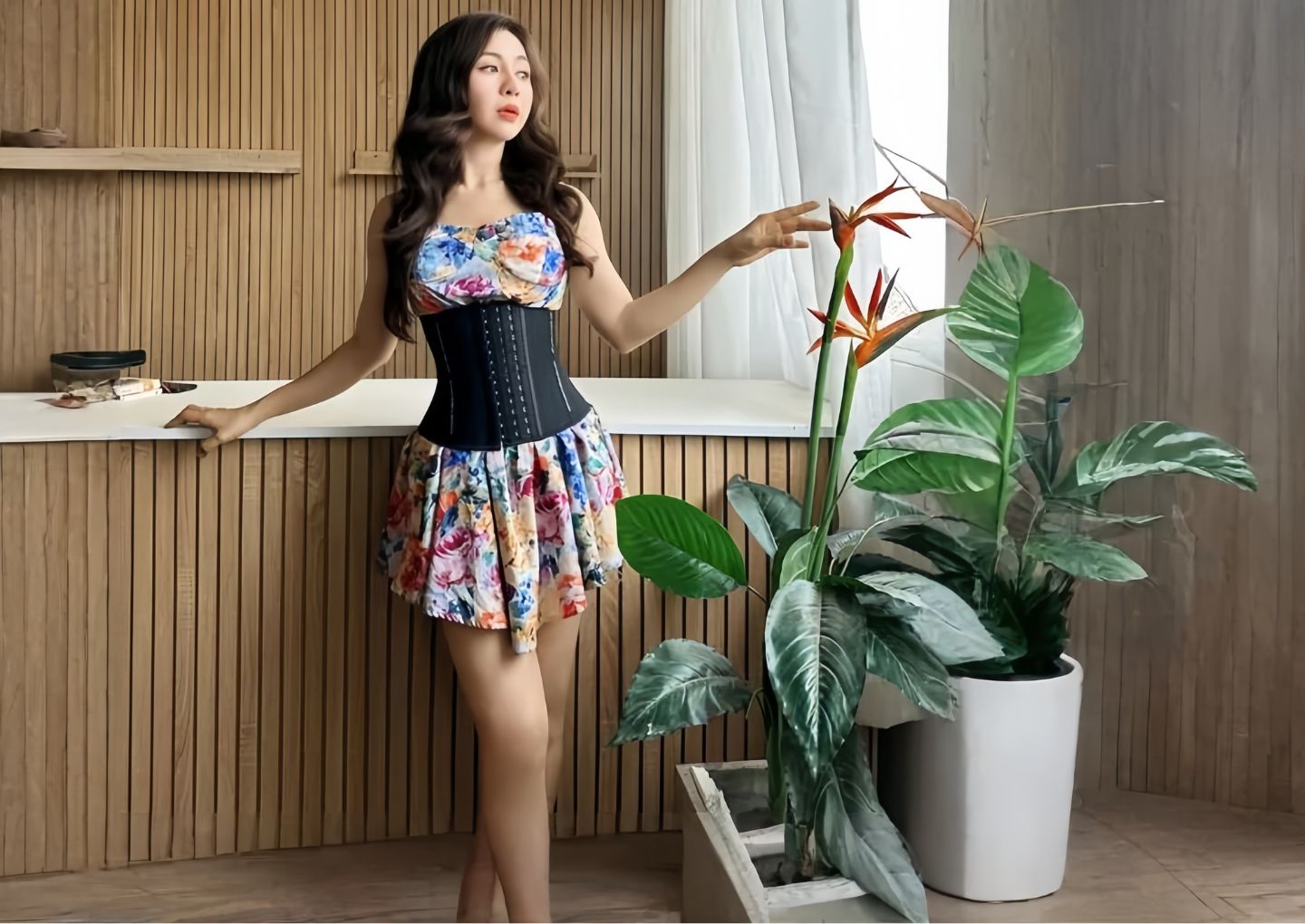 latex luxury lưới chính hãng corsetchuan đai nịt bụng thoáng khí giảm eo nhanh không bí